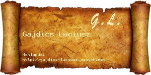Gajdics Luciusz névjegykártya